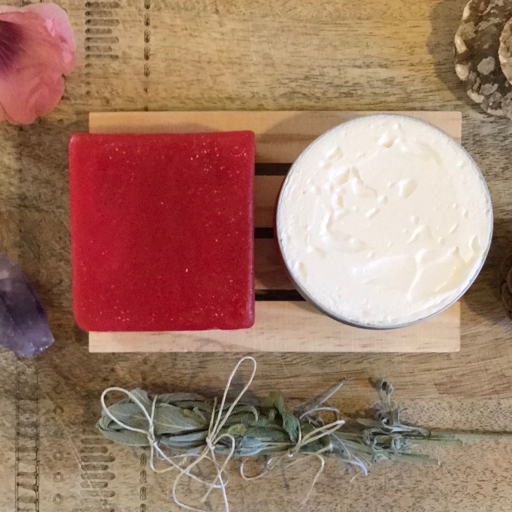 Hibiscus&Jasmine glycerin bar soap & body butter for face and body